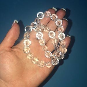 🌸Set of 2 Clear Bead Stretch Bracelets